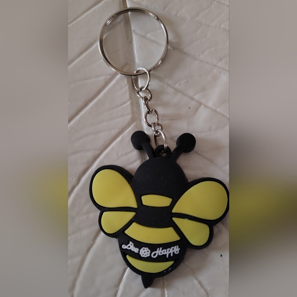 New Adorable Yellow and Black Bee Keychain